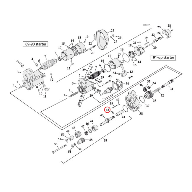 Retaining Ring. Starter Motor 89-06 B.T. (Excl. 2006 FXD)