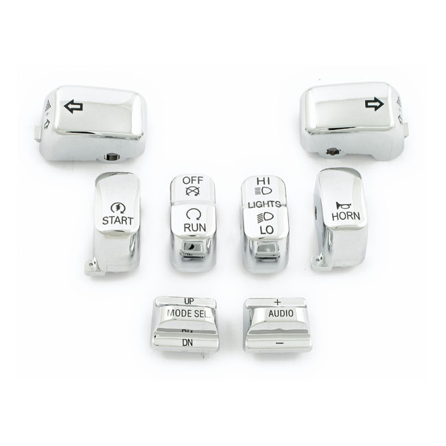 Handlebar Switch Cap Kit, Chrome 96-13 Flht, Flhtc, Flhx (Models W/O C