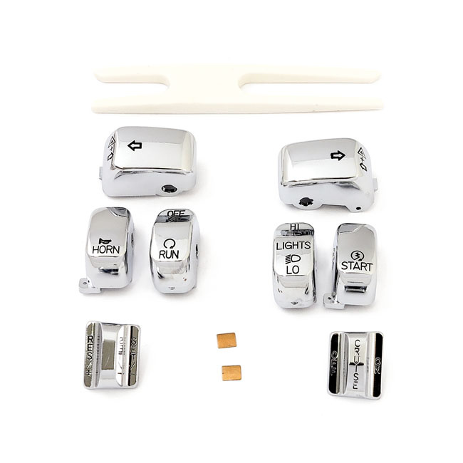Handlebar Switch Cap Kit, Chrome 96-13 Flhrc, Flhr (With Cruise Contro