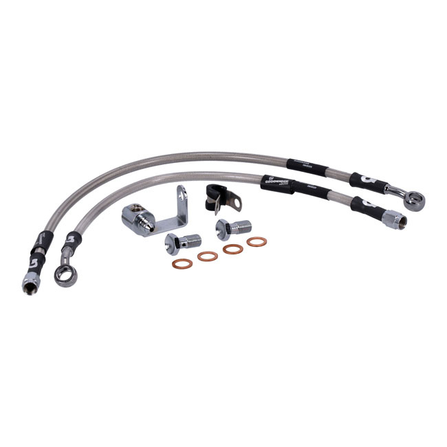 Goodridge Brake Line Rear, Stainless Clear Coated 87-03 Xl Models