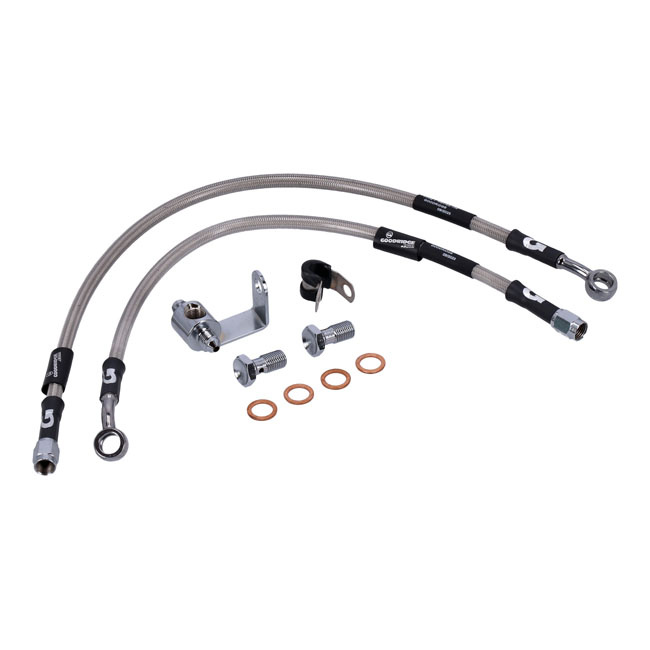 Goodridge Brake Line Rear, Stainless Clear Coated 87-03 Xl Models