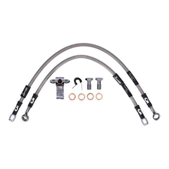 Goodridge Brake Line Rear, Stainless Clear Coated 87-03 Xl Models