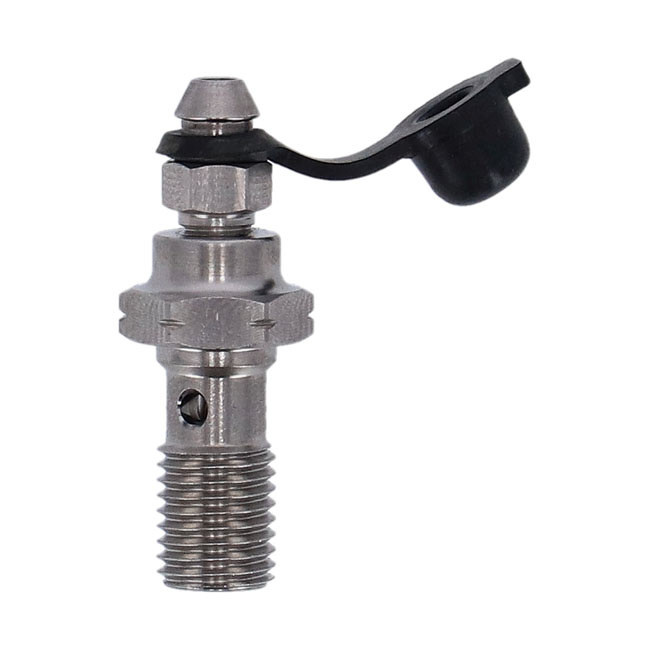 Goodridge, M10 X 1.25 Banjo Bolt W/Bleed Nipple. Stainless