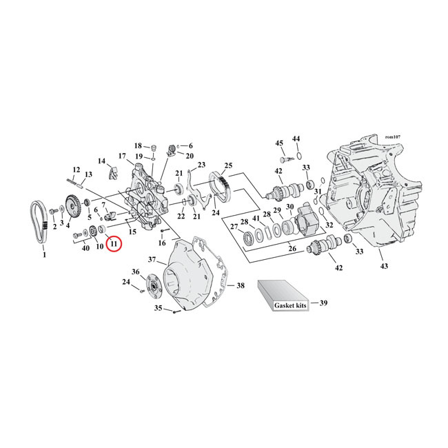 Pinion Shaft Bushing. Std. Size 99-10 Twin Cam