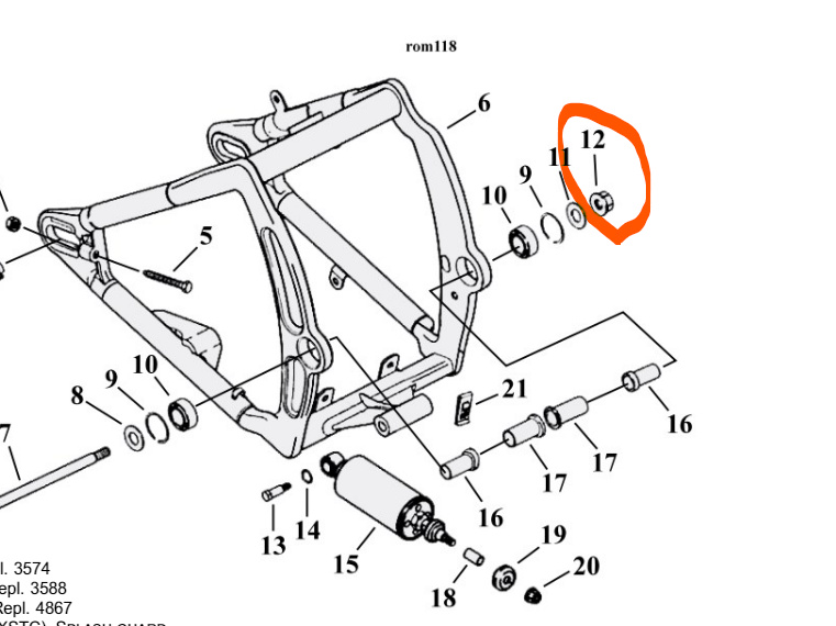 Flange Nut, 5/8-11 00-17 Softail
