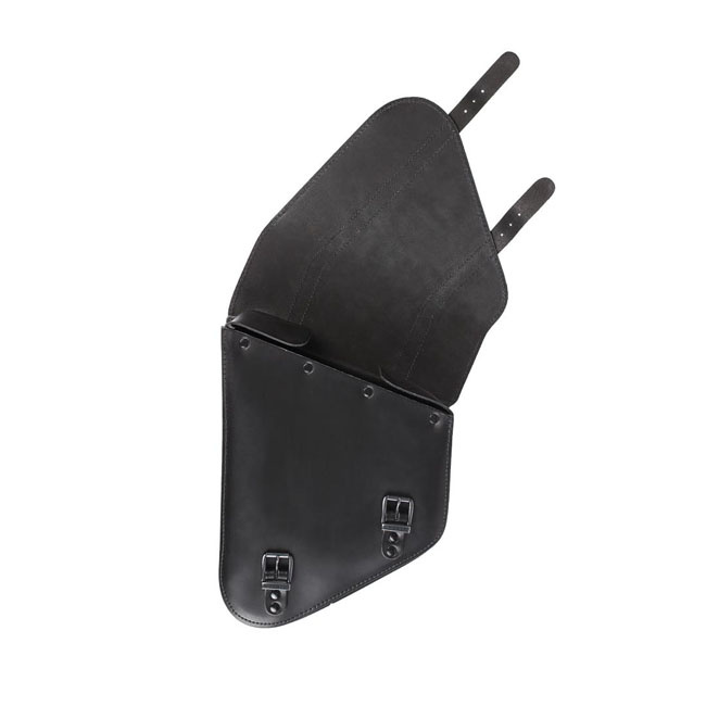 Ledrie, Full Leather Swingarm Bag Left, 6.5 Liter. Black 18-23 Softail