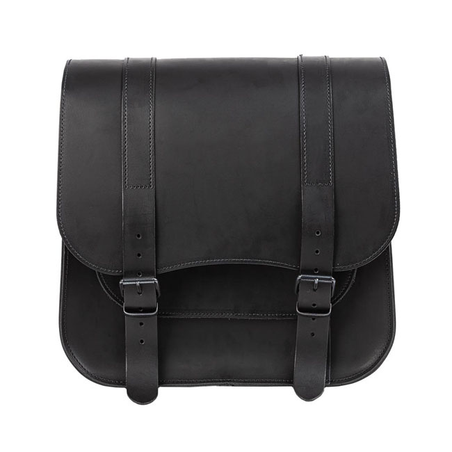 Ledrie, Single Leather Saddlebag 'Postman'. 30 Liters. Black Universal