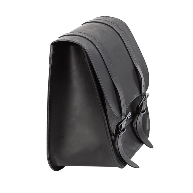 Ledrie, Single Leather Saddlebag 'Postman'. 30 Liters. Black Universal