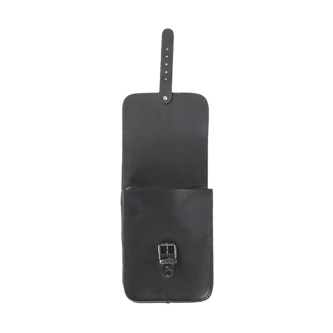 Ledrie, Full Leather Sissy Bar Bag. Black Universal