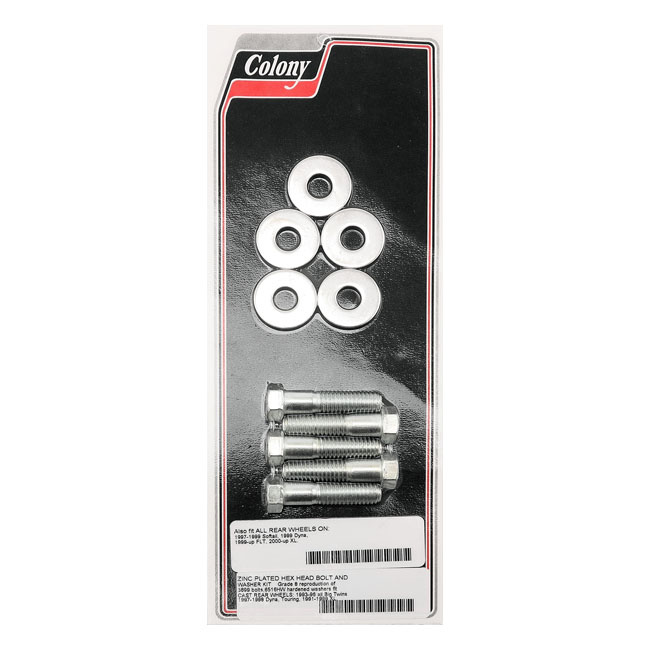Colony, Wheel Pulley Bolt & Washer Kit. Zinc Plated Cast Rear Wheels: