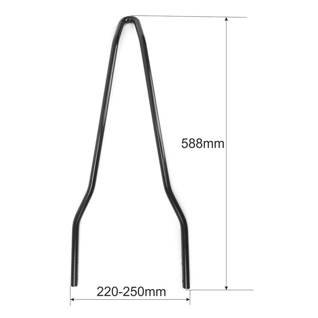 Westland Customs, New Old School Sissy Bar. Wide, Black Fits All Harle