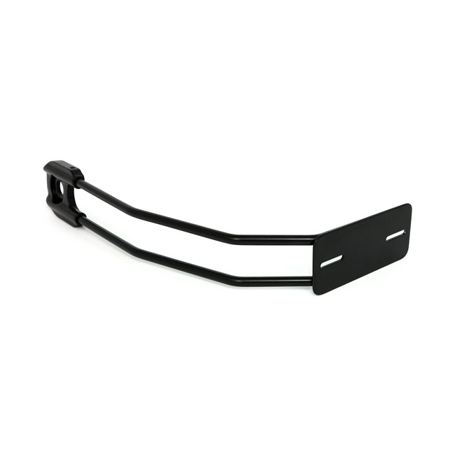 Behind Tire License Plate Holder, Axle Mount. Black Uni
