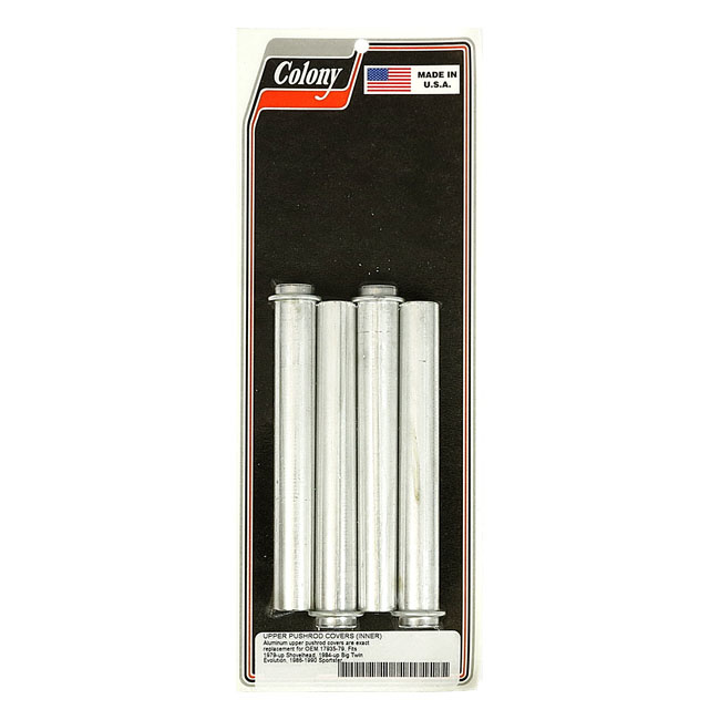 Colony, Inner Pushrod Cover Tubes. Zinc L79-84 Shovelhead, 84-99 Evo B