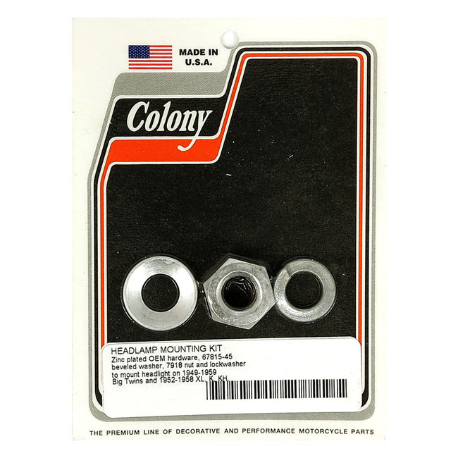 Colony, Headlamp Mount Kit. Zinc 49-59 B.T., 52-58 K, Kh, Xl