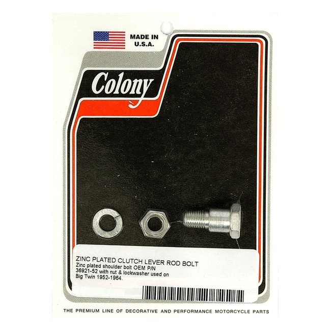 Colony, Mousetrap Clutch Lever Rod Bolt Kit. Zinc 52-64 B.T.