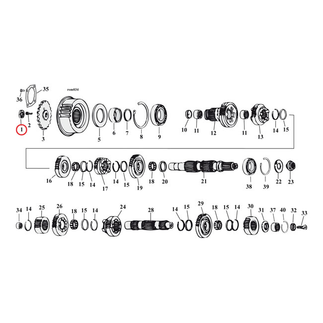 Nut, Transm. Pulley 93-06Softail, Flt, 93-05Dyna, 93-21 Xl, 08-12Xr120