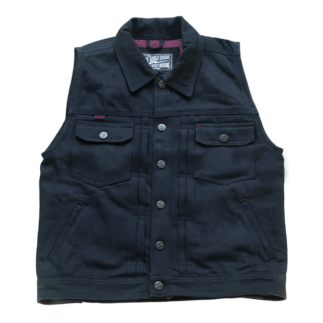 13 1/2 Rain Splitter Denim Vest Black Size S
