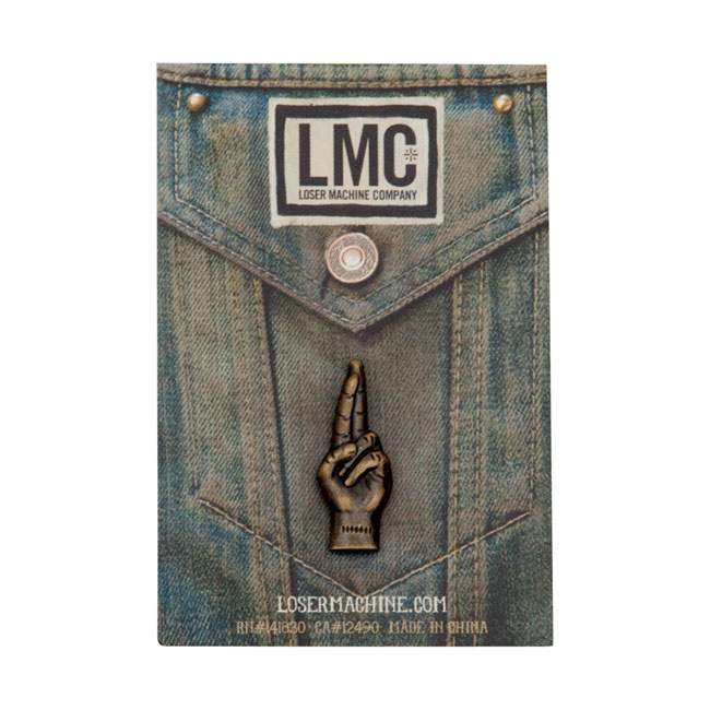 Loser Machine Lmc Good Luck Pin Anitque Brass One Size