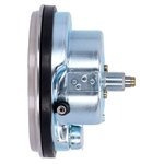 FL speedometer, ''46-47 face'', silver/black. 2:1 kmh  With 5/8-18 thr