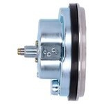 FL speedometer, ''46-47 face'', silver/black. 2:1 kmh  With 5/8-18 thr