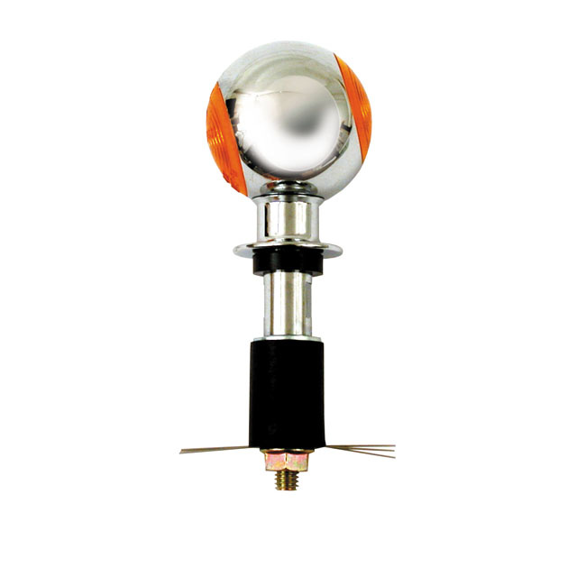 Mini Bulls-Eye, In-Bar Turn Signals. Chrome