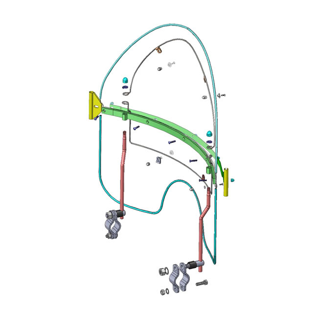 Nc, 'Vintage' Reproduction Beaded Windshield. Red Lower 36-47 Knuckleh