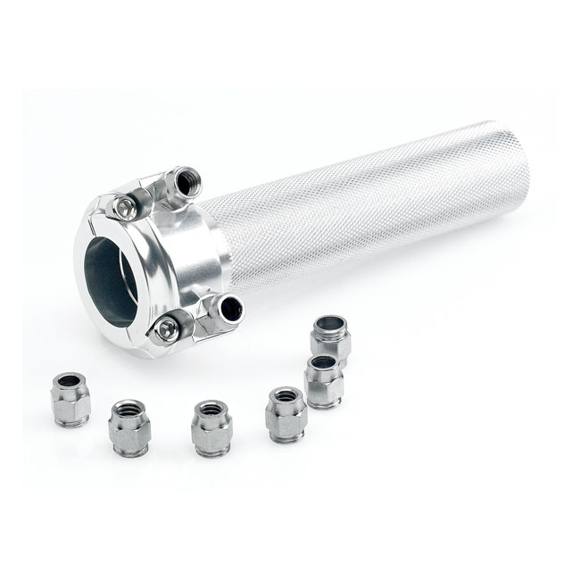 Biltwell, Whiskey Throttle Assembly. Polished 81-21 H-D With Dual Thro