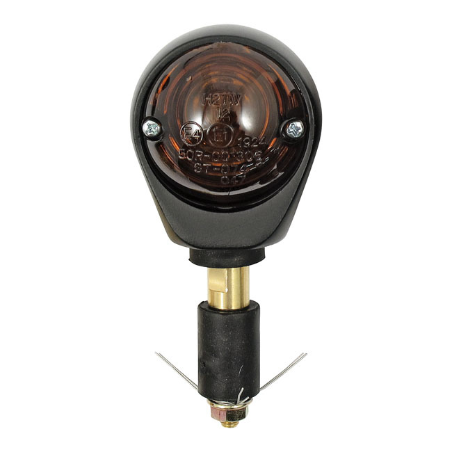 Full Size Bulls-Eye, In-Bar Turn Signals. Black. Smoke Lens