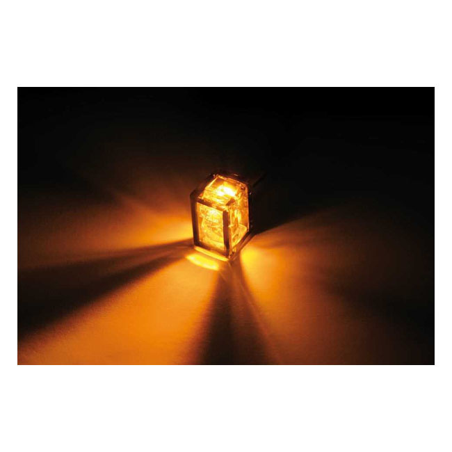 Cube-V Mini Turn Signals 2 Leds. Smoke Lens Universal