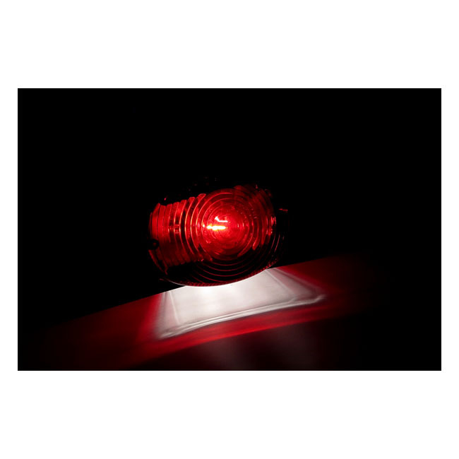 Ny Oval, Taillight. Black. Red Lens Universal