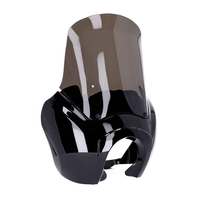 Headlamp Fairing. Gloss Black. Tinted Windshield 06-17 Dyna