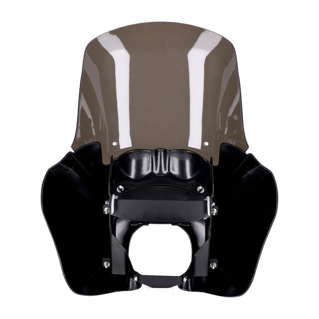 Headlamp Fairing. Gloss Black. Tinted Windshield 06-17 Dyna