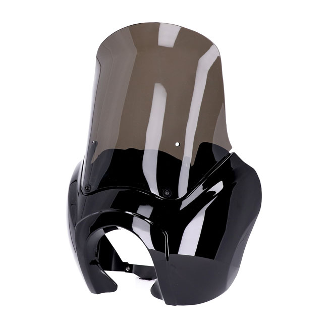 Headlamp Fairing. Gloss Black. Tinted Windshield 06-17 Dyna