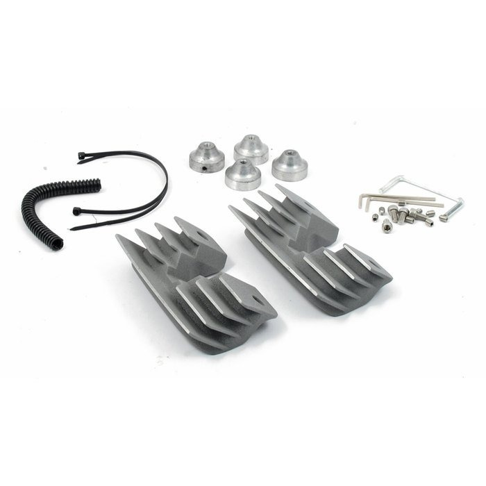Head bolt bridge cover set. Finned, silver 99-17