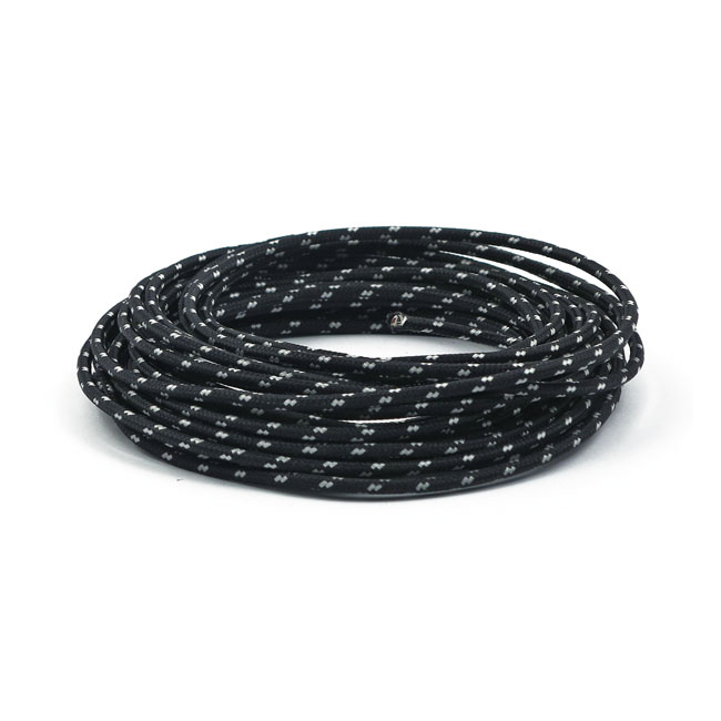Classic Cloth Covered Wiring, 25Ft. Roll. Black/White