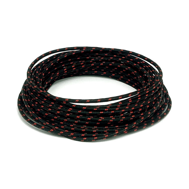 Classic Cloth Covered Wiring, 25Ft. Roll. Black/Red Univ.