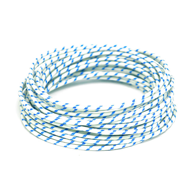 Classic Cloth Covered Wiring, 25Ft. Roll. White/Blue Universal