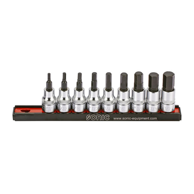 Sonic, hex bit socket rail set 3/8