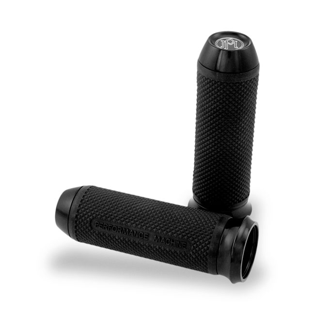 Performance Machine, Elite Handlebar Grip Set. Black 08-21 H-D With E-