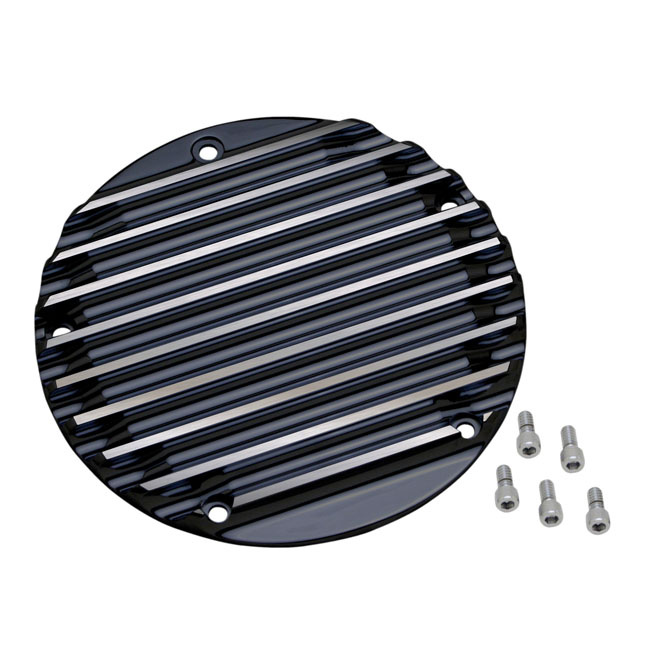 Covingtons, Derby Cover Finned. Black 99-17 Dyna, 99-18 Softail (Excl.