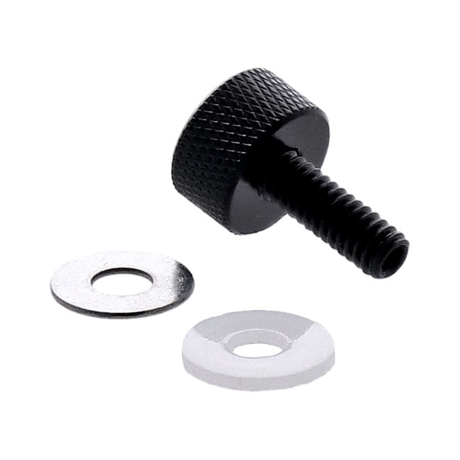 Thumb Screw Kit For Seat. Low Profile. Black 96-23 H-D With 1/4-20 Thr