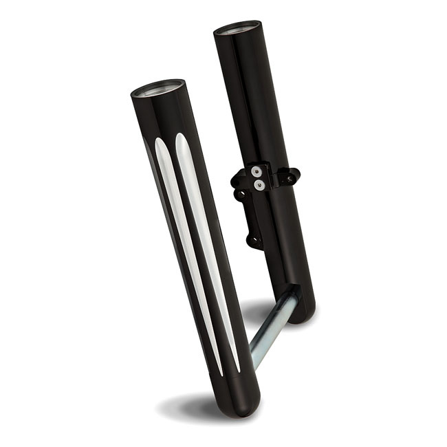 Arlen Ness Hot Legs Single Disc Deep Cut, Black 07-17 Flst Softail