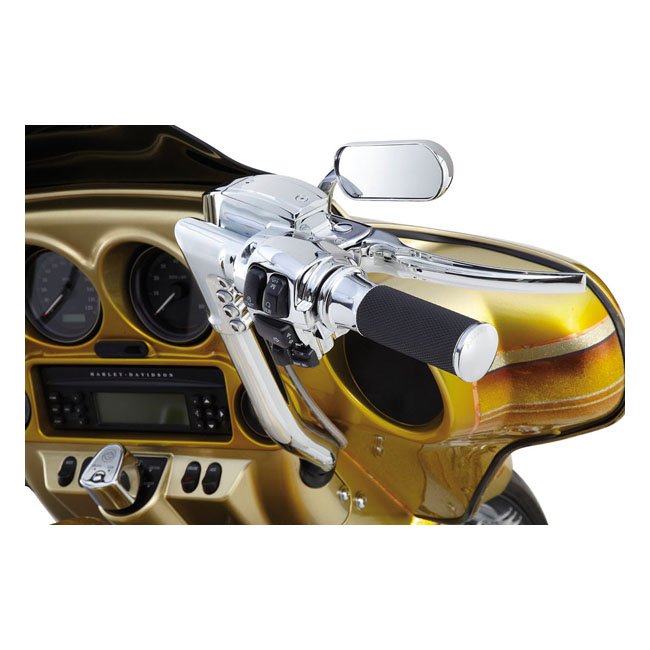Arlen Ness Fusion Billet Smooth Grips Chrome 74-21 H-D With Single Or