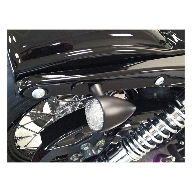 Cult-Werk, Turn Signal Mount Kit. Rear. No Angle. Black Most Softail,
