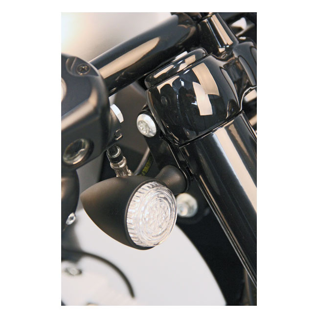 Cult-Werk, Turn Signal Bracket Set. Front. Black 86-15 Xl