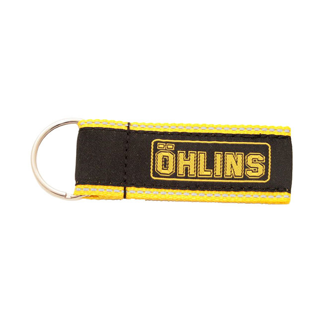 �hlins, Key Ring. Black With Yellow '�hlins' Logo