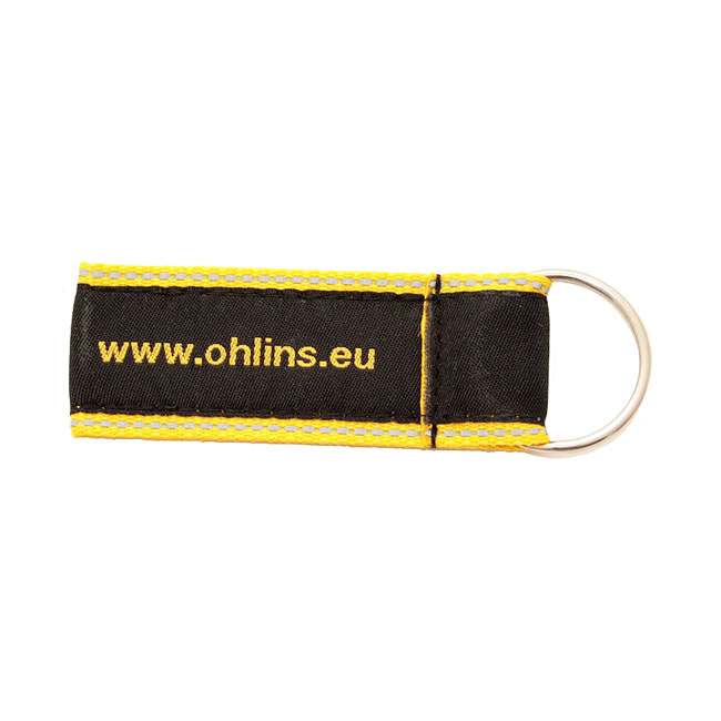 �hlins, Key Ring. Black With Yellow '�hlins' Logo