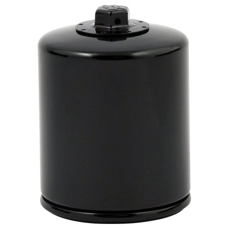 K&N, spin-on oil filter with top nut. Black 84-98 Softail, 80-98 FLT/T