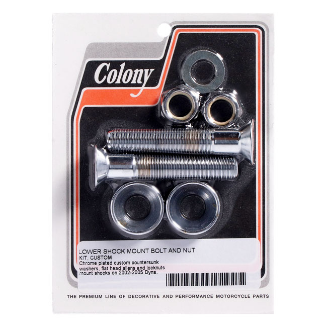 Colony, Lower Dyna Shock Mount  Kit. Chrome 02-05 Dyna