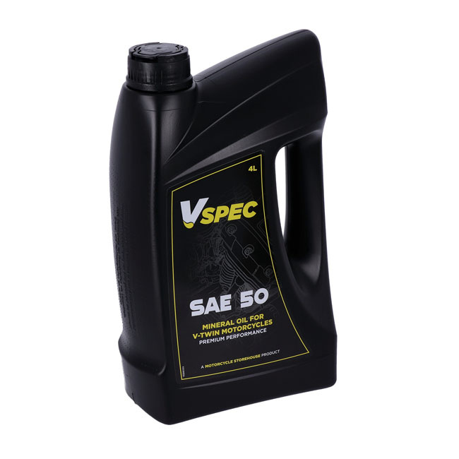 Vspec, SAE 50 (Mineral) motor oil. 4 liter bottle 36-83 B.T., 57-85 XL